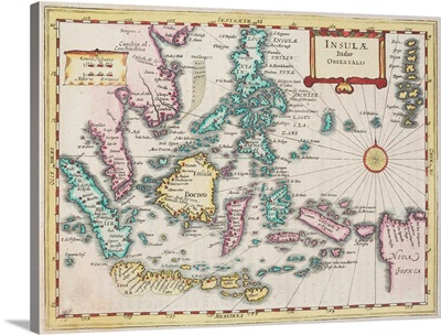 Antique map of Indonesian islands