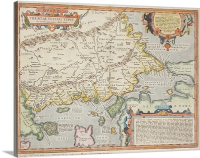 Antique map of Romania and eastern Europe
