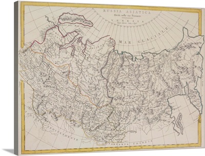 Antique map of Russia and Asiatica