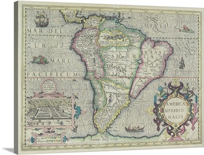 Antique map of South America