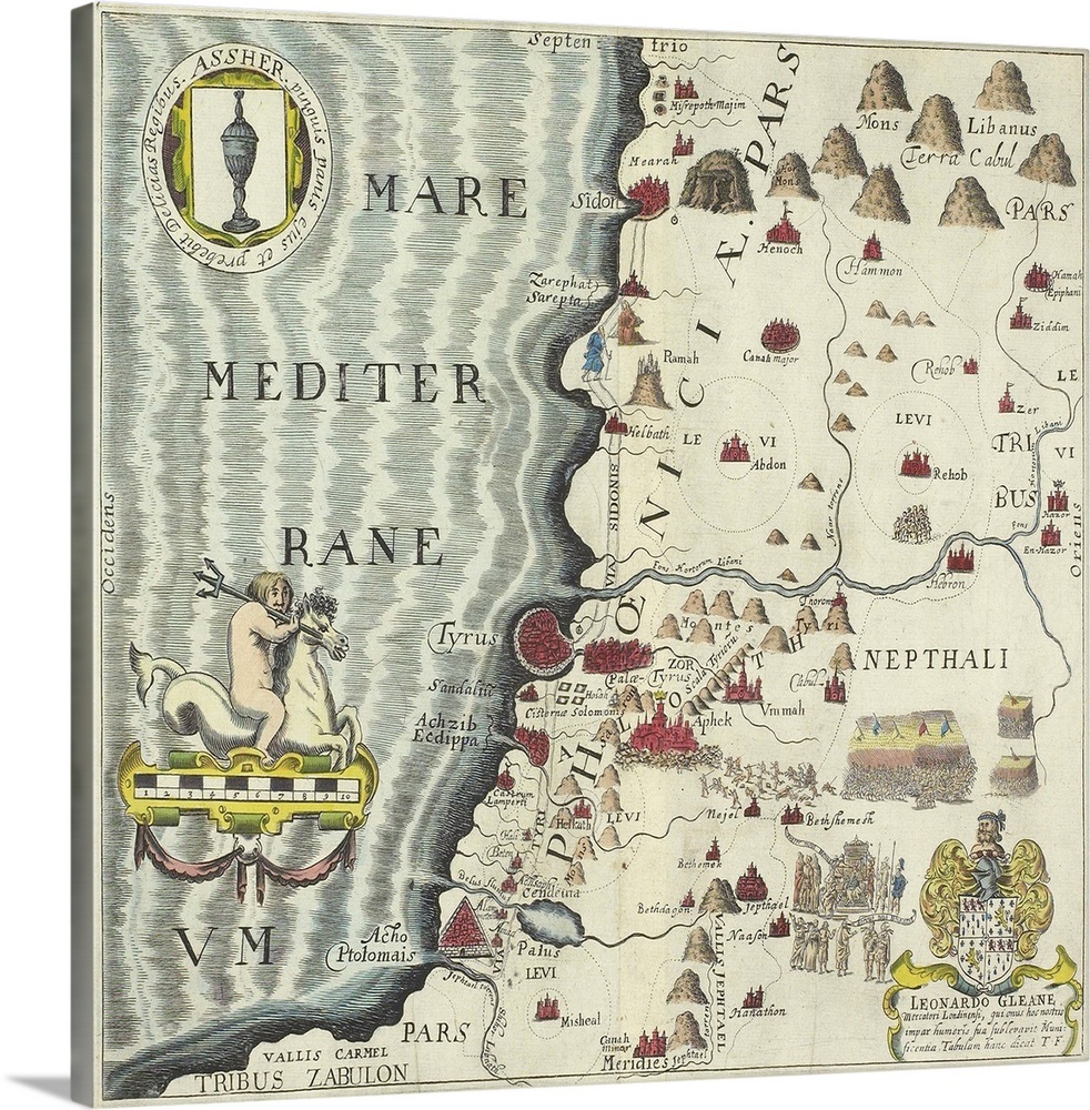 Antique map of the coast of Phoenicia Wall Art, Canvas Prints, Framed Prints, Wall Peels Great