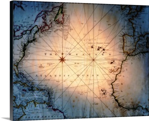 Antique world map image thumbnail