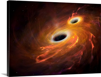 Artwork Of Black Holes Merging, Illustration