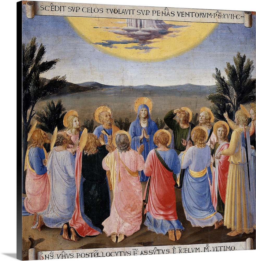 Ascension of Jesus Christ from the Armadio degli Argenti Painting Series by Fra Angelico - Tempera on wood panel - Creatio...
