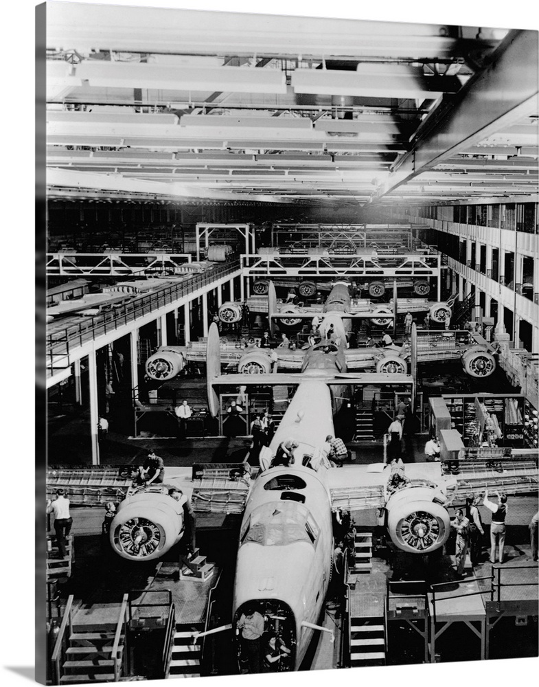 Assembly Of B-24 Bombers At Willow Run Plant