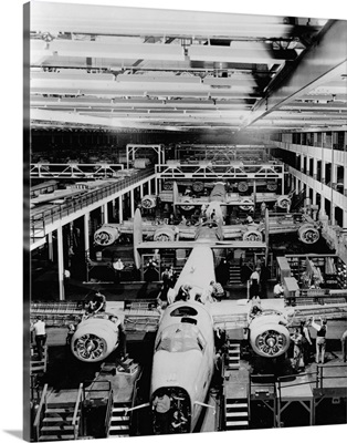 Assembly Of B-24 Bombers At Willow Run Plant