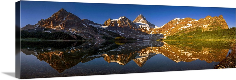 Panoramic picture of Mt.Assiniboine at Lake Magog, near Banff, Alberta, Canada