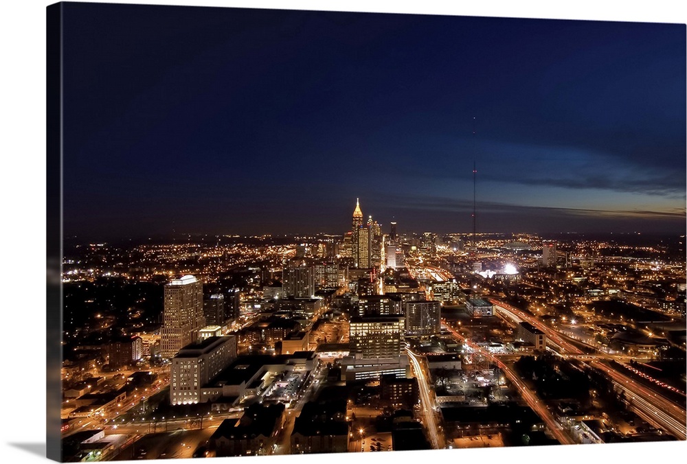 Lower midtown and downtown Atlanta looking south from the roof (51st story) of Atlantic Center....