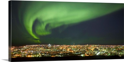 Aurora Borealis Over Reykjavik