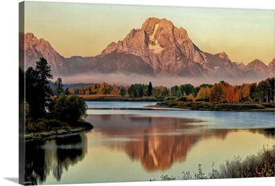 Autumn Smoke and Clouds at the Oxbow