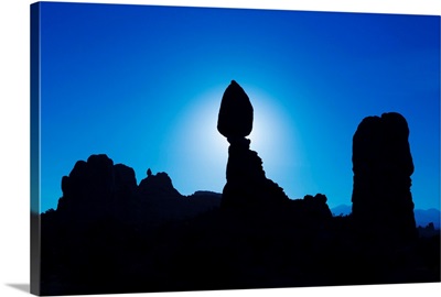 Balanced Rock glowing in morning sun