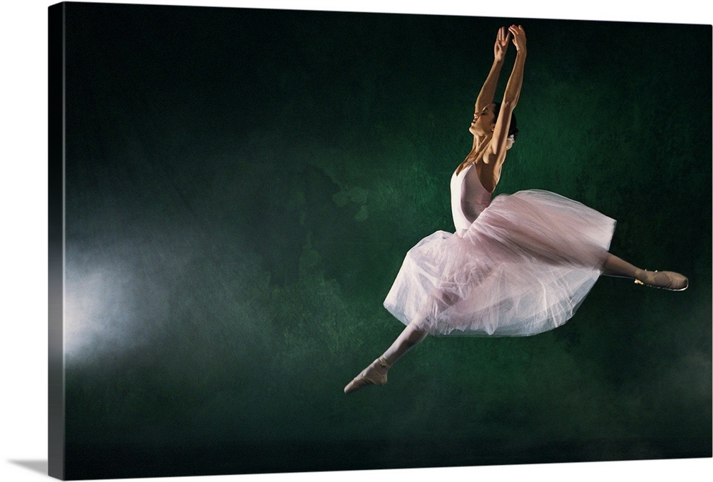 Ballerina leaping across stage Wall Art, Canvas Prints, Framed Prints ...
