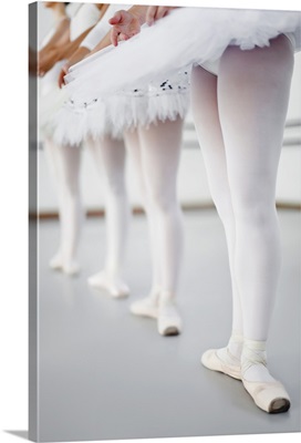 Ballet dancers standing in studio