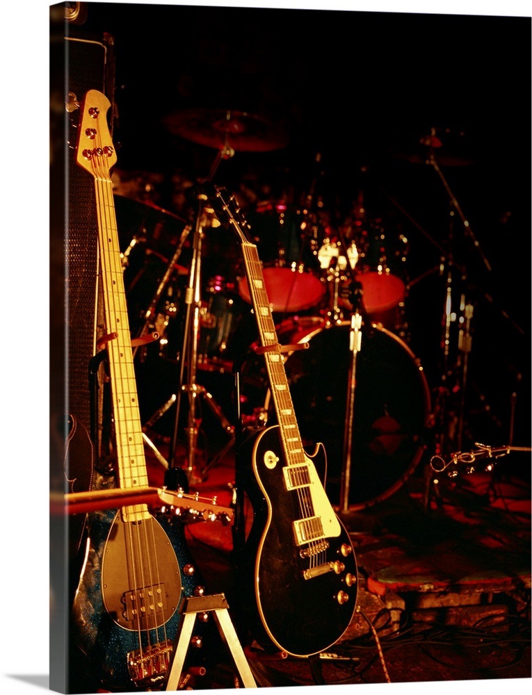 Band equipment on stage Wall Art, Canvas Prints, Framed Prints, Wall ...
