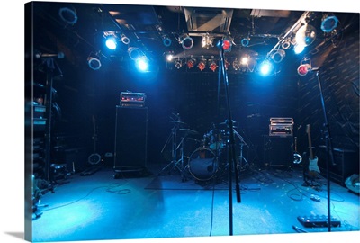 Band equipment on stage