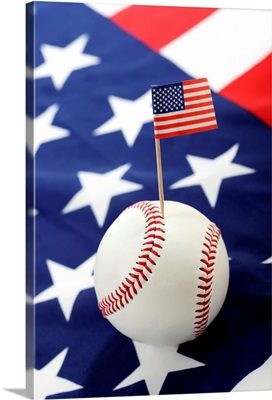 Baseball with the American flag