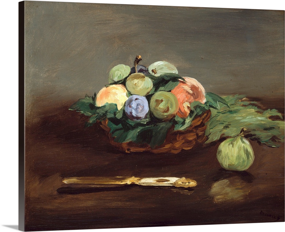 Edouard Manet (French, 1832-1883), Basket of Fruit, c. 1864, oil on canvas, 37.8 x 44.4 cm (14.9 x 17.5 in), Museum of Fin...