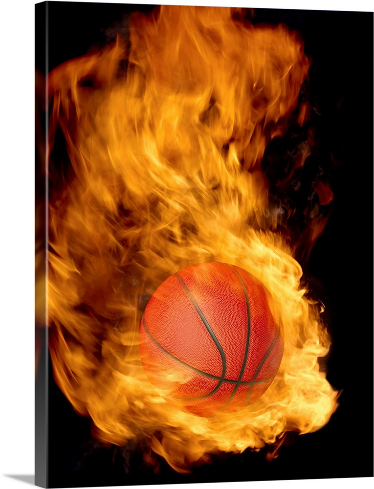 Basketball on fire (digital composite)