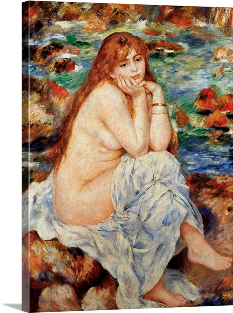 Bather Seated On A Sand Bank