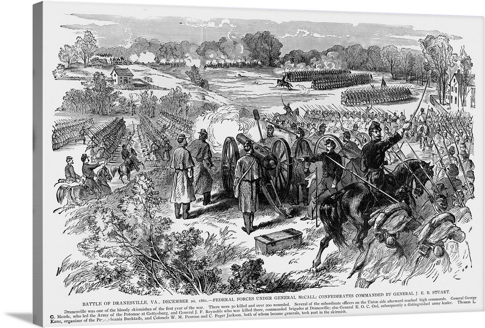 Federal forces move into position during the Battle of Dranesville, Virginia, on December 20, 1861.