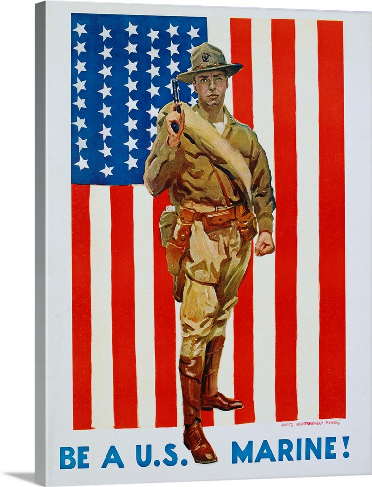 ca. 1917-1918 --- Be a U.S Marine! Poster by James Montgomery Flagg --- Image by .. Swim Ink 2, LLC/CORBIS