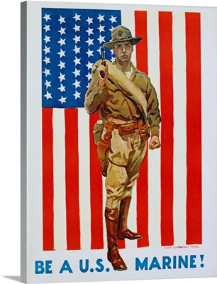 Be A U.S Marine, Poster By James Montgomery Flagg