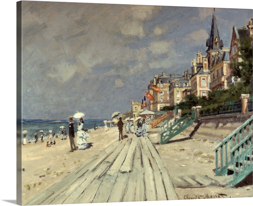 Beach At Trouville By Claude Monet