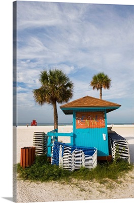 Beach chair rental shack