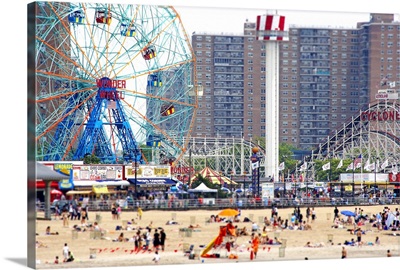 Beachgoers at Coney Island