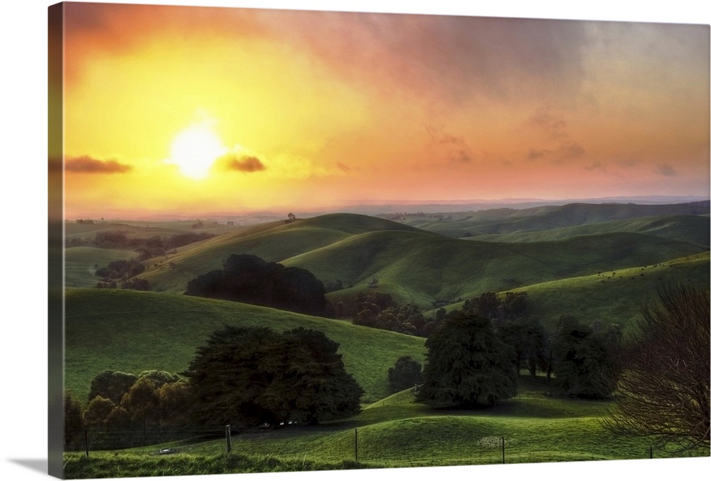 Beautiful rolling green hills of South Gippsland in Victoria, Australia are idyllic.