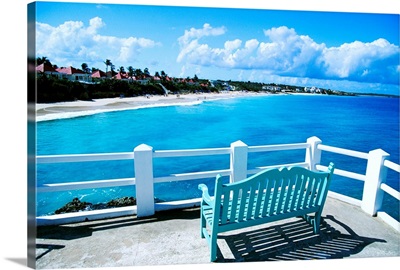 Bench overlooking ocean