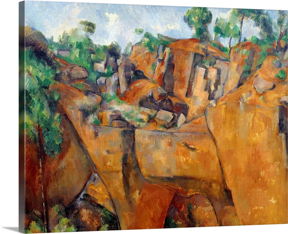 Bibemus Quarry. Stones quarry of Bibemus between Aix en Provence and the Sainte Victoire Mountain. Painting by Paul Cezann...