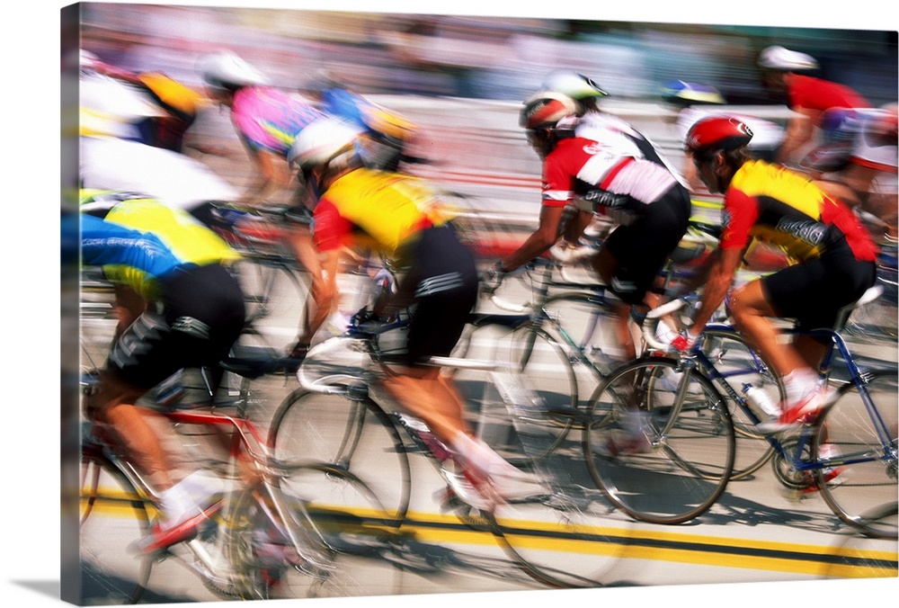 Bicycle race, blurred