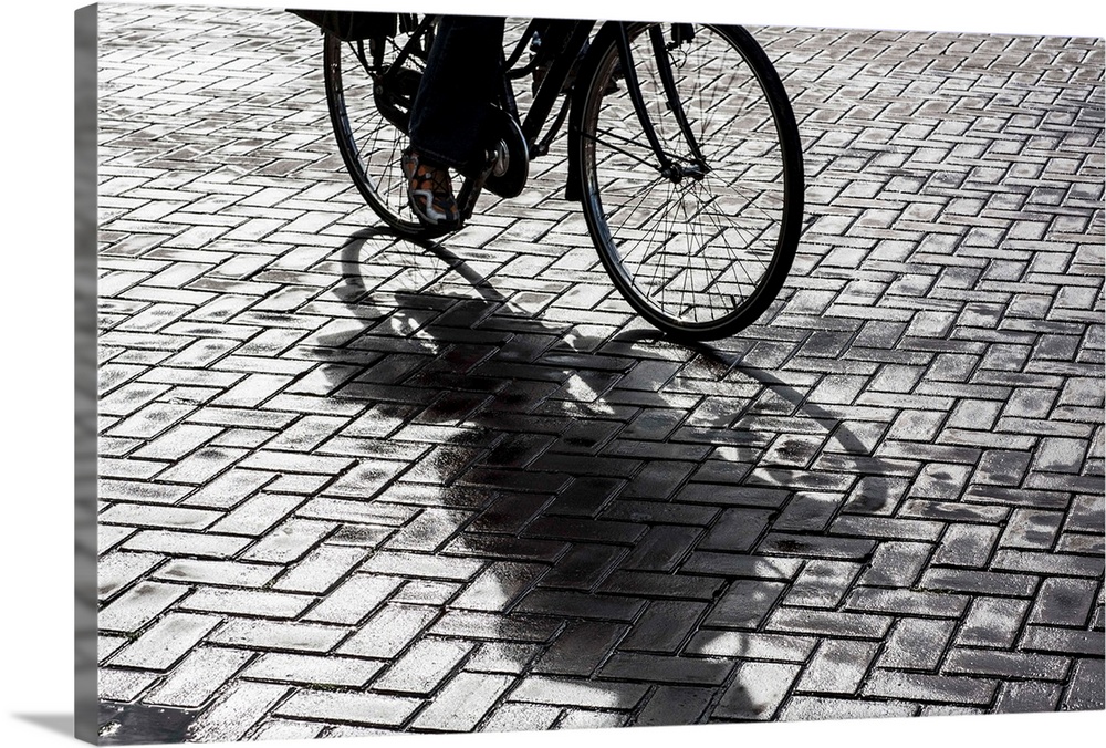 Bike rider on streets of Amsterdam