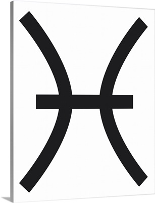 Black and White Illustration of Pisces zodiac sign