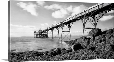 Black and White photo of Clevedon pier, Somerset.