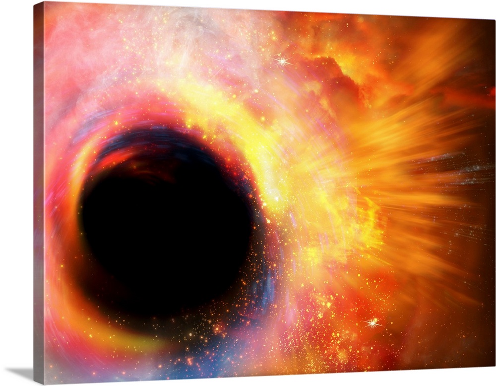Black hole formation, computer artwork.