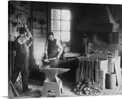 Blacksmith Using Iron Forge