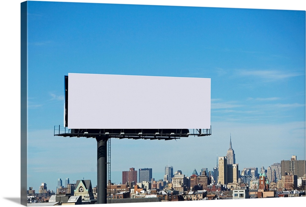 Blank billboard Solid Faced Canvas Print