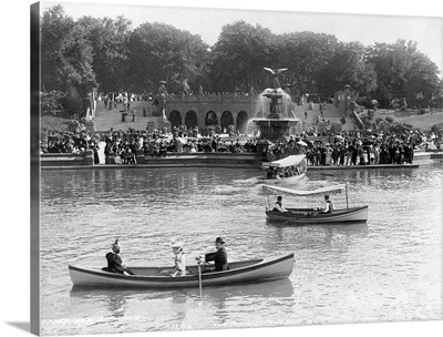 Boaters In Front Of Bethesda Terrace, Central Park
