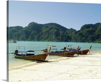 Boats on beach in Thailand.