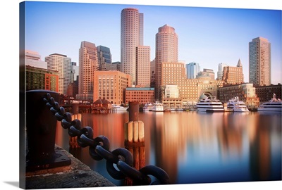 Boston Harbor at sunrise, Massachusetts
