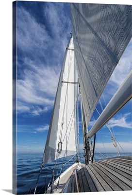 Bow of 62 ft sailboat