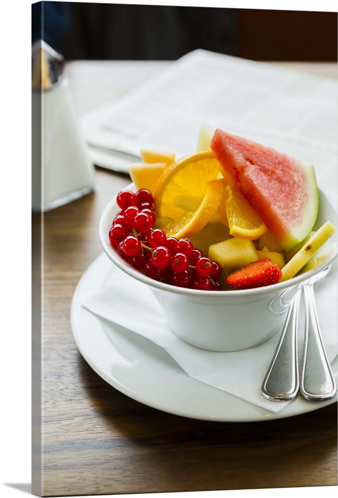 Bowl of fruit on table