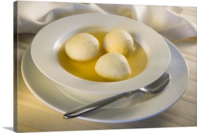Bowl of matzah ball soup