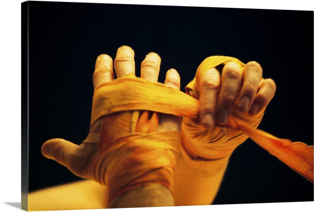 Boxer wrapping hands Wall Art, Canvas Prints, Framed Prints, Wall Peels