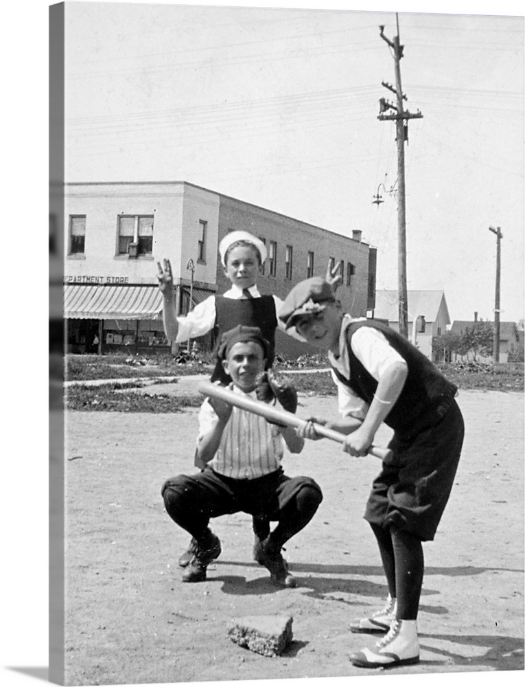 Boys Play Baseball In A Sandlot, Ca. 1923