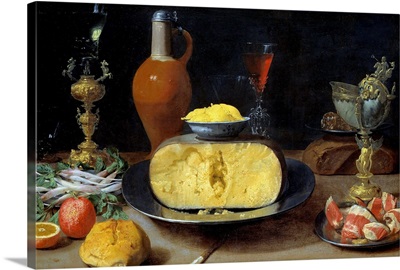 Breakfast Still Life With Cheese And Goblets By Jacob Fopsen Van Es