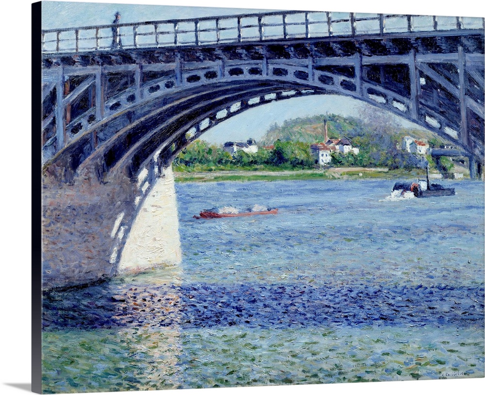 Bridge at Argenteuil and the Seine. Painting by Gustave Caillebotte (1848-1894) 1883. 0,79 x 0,63 m. Private collection