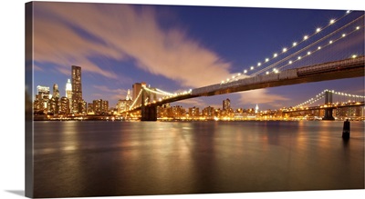 Brooklyn Bridge and Manhattan at Night.